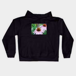 Echinacea Purpurea with Bees Kids Hoodie